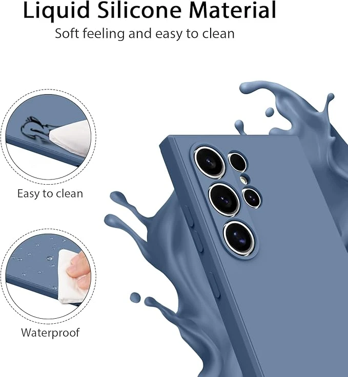 جراب سيليكون ناعم لموبايل سامسونج جالاكسي S25 الترا 5G، [حماية من السقوط من الدرجة العسكرية] [بطانة مضادة للخدش] غطاء نحيف مضاد للصدمات لهاتف جالاكسي S25 الترا (لون اخضر فاتح)