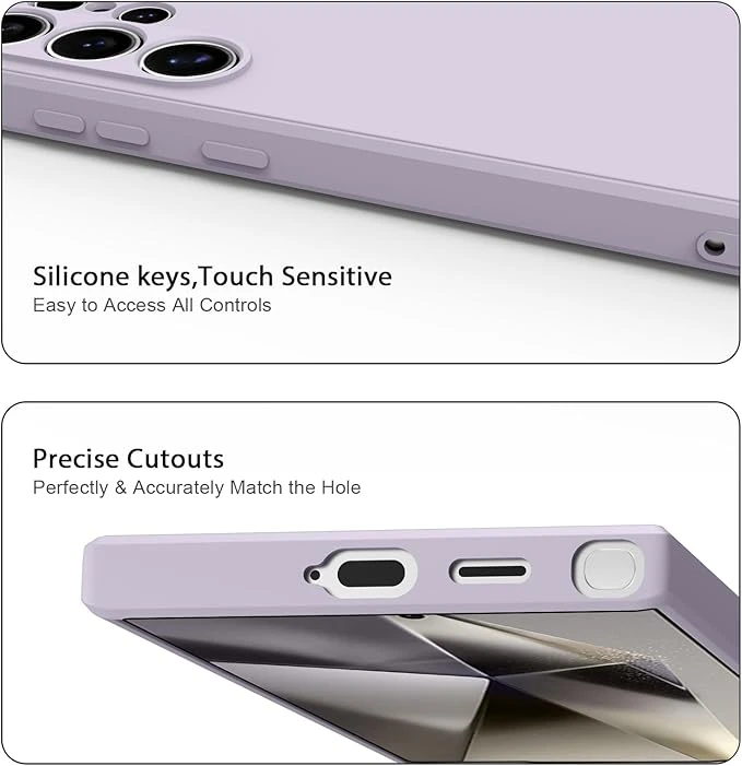 جراب سيليكون ناعم لموبايل سامسونج جالاكسي S25 الترا 5G، [حماية من السقوط من الدرجة العسكرية] [بطانة مضادة للخدش] غطاء نحيف مضاد للصدمات لهاتف جالاكسي S25 الترا (لون اخضر فاتح)