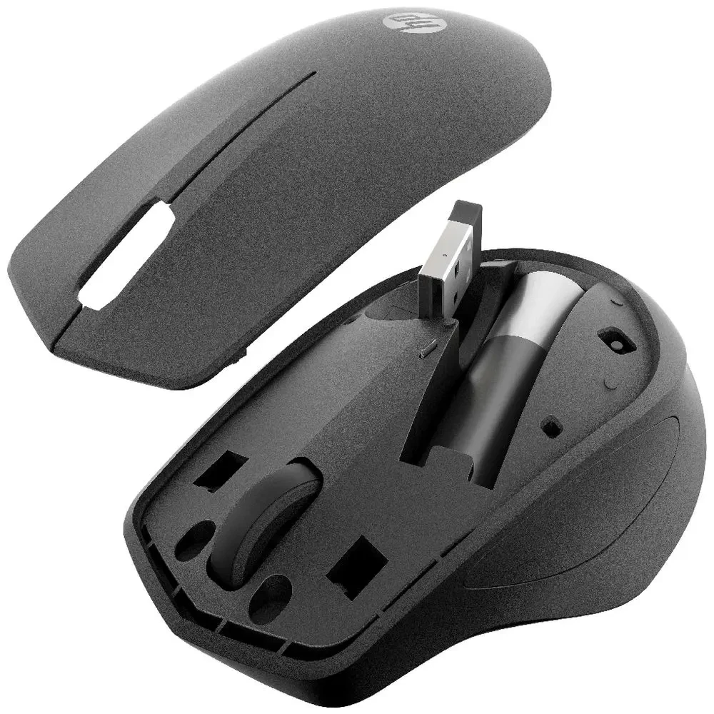 HP ماوس لاسلكي صامت 280 - تصميم مريح لليد اليمنى - اتصال لاسلكي USB 2.4GHz - تقنية الاسطح المتعددة، مستشعر بصري 1600 DPI - ويندوز وكروم وماك او اس - عمر بطارية يصل الى 18 شهر