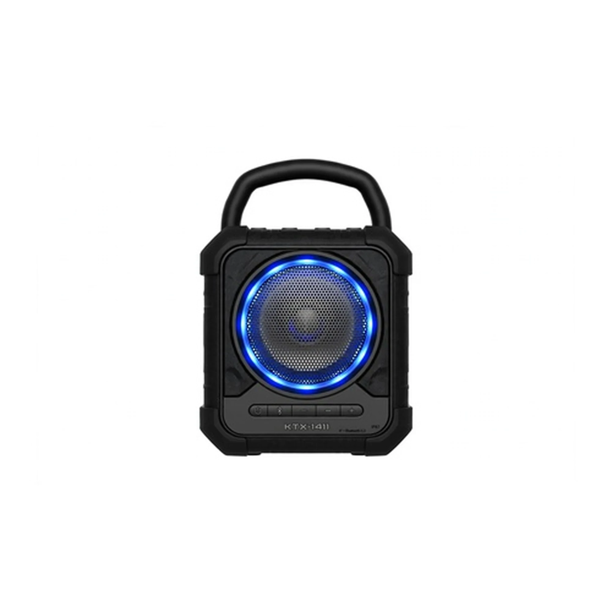 مكبر صوت KTX-1411 المحمول 4 إنش مع مقبض وإضاءة LED - أسود | KTX-1411 4 Inch Port
