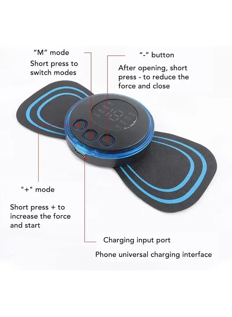 جهاز تدليك صغير محمول بتقنية Butterfly EMS TENS لتحفيز العضلات لاسلكيًا