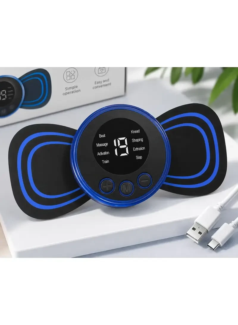 جهاز تدليك صغير محمول بتقنية Butterfly EMS TENS لتحفيز العضلات لاسلكيًا