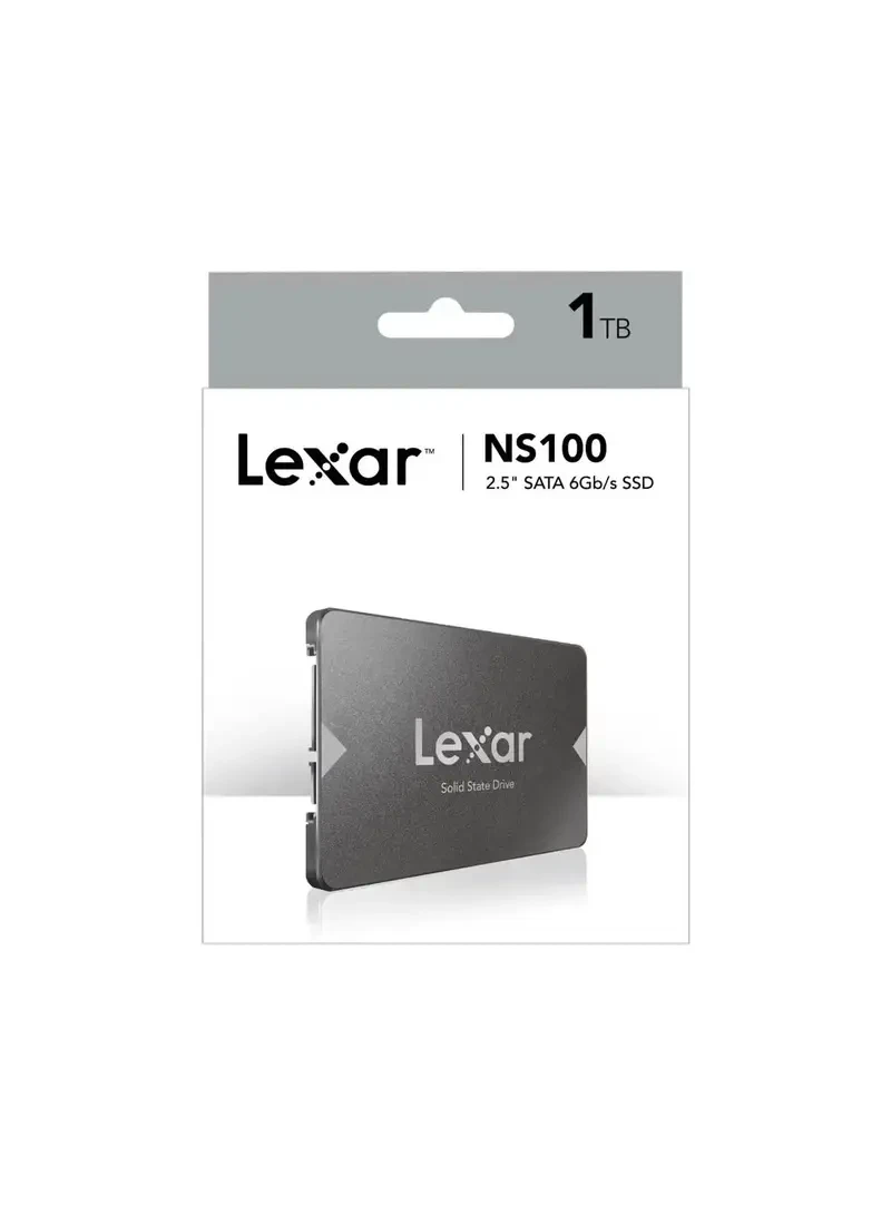 ليكسار هارد SSD داخلي سعة 1 تيرابايت مقاس 2.5 بوصة ساتا III من طراز NS100، وسيط تخزين ذو حالة ثابتة، قراءة تصل إلى 550 ميجابايت/الثانية، لون رمادي (LNS100-1TRBNA)