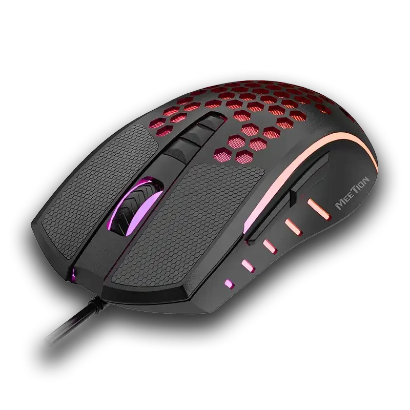 ماوس العاب بتصميم خلية نحل خفيف الوزن GM015 Meetion  RGB