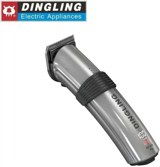 مقص الشعر DINGLING RF-609 PRO - مقص محترف للحلاقين - قابل للشحن عبر منفذ USB Type C - لون أسود